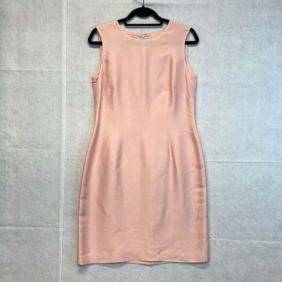 TALBOTS Sheath Dress and Jacket Set Size 12 Pink Floral 100% Silk Button Front - Picture 3 of 12